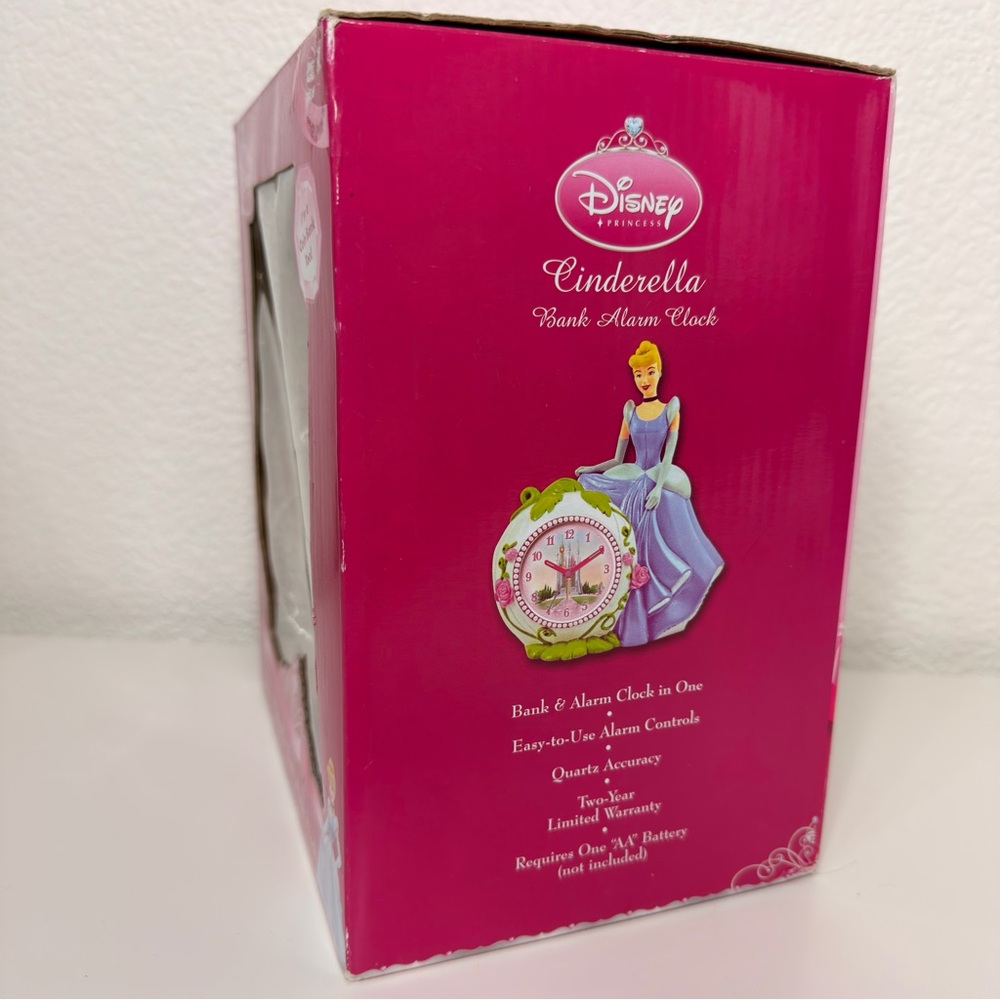 Disney Princess Cinderella Bank Alarm Clock Collectible Coin Bank & Clock NIB - Picture 4 of 9